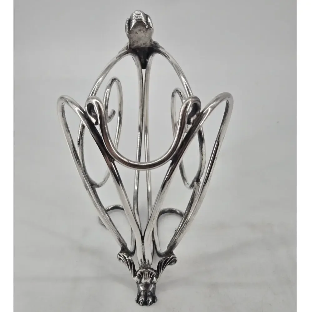 Vintage Art Nouveau Silver Plated Ornate Wine Bottle Cradle Holder Unbranded